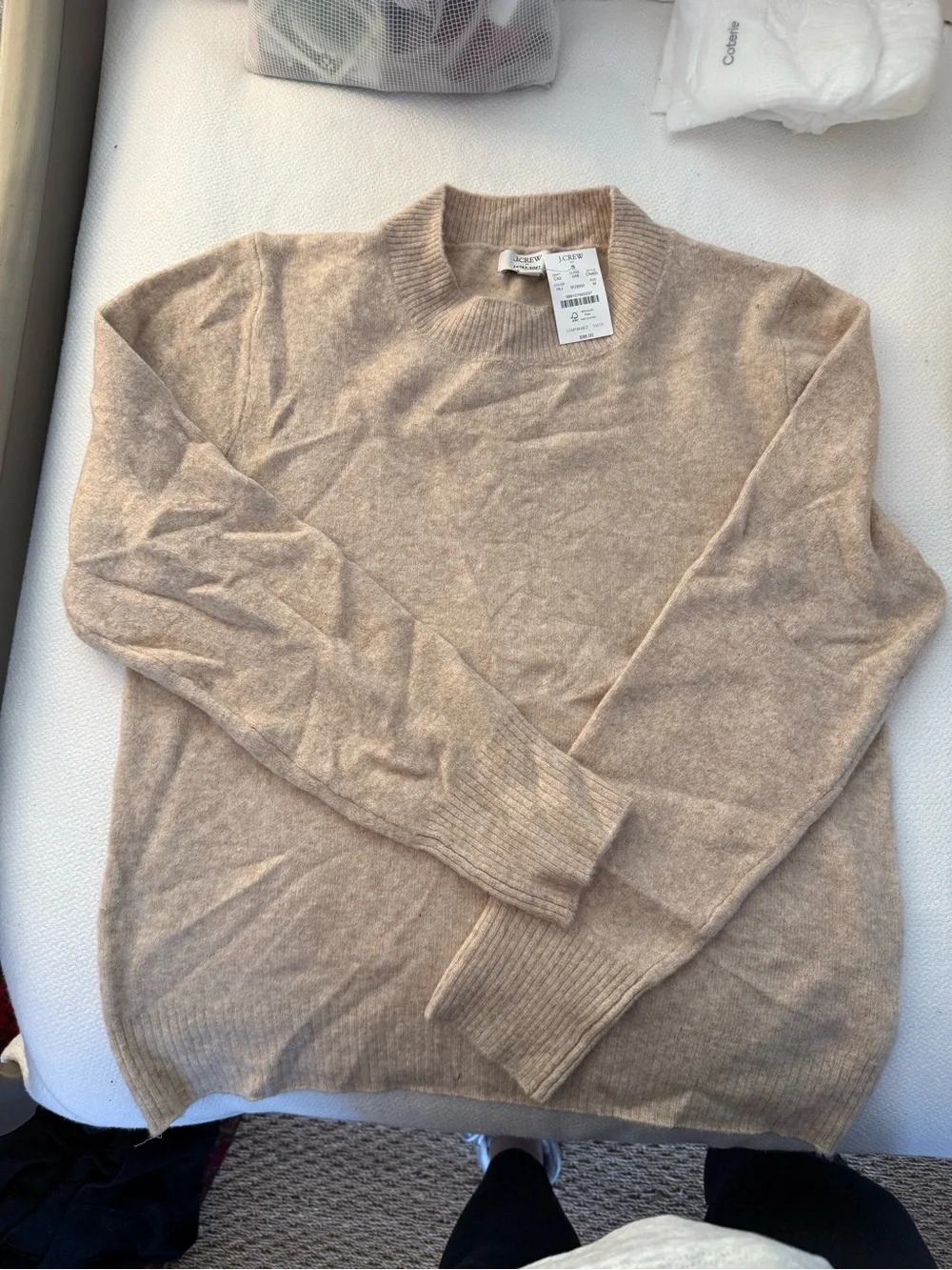 J. Crew Crewneck Sweater in Light Tan